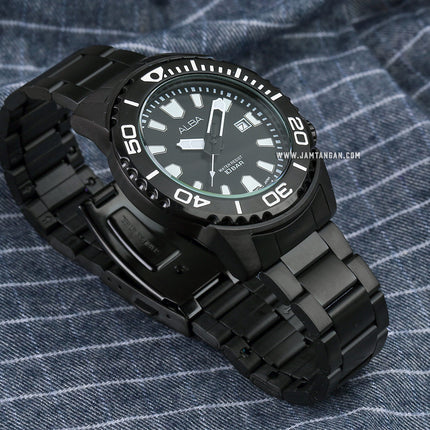 Alba Active AG8M01X1 Men Black Dial Black Stainless Steel Strap