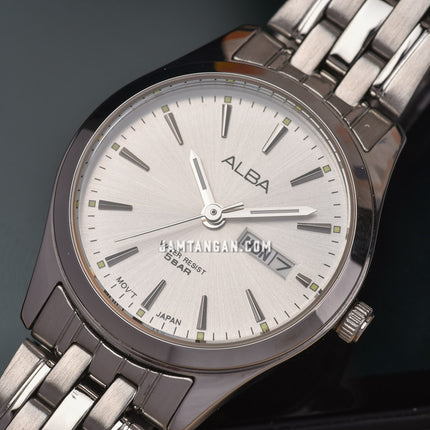 Alba AN8073X1_AJ6177X1 Couple Silver Dial Stainless Steel Strap