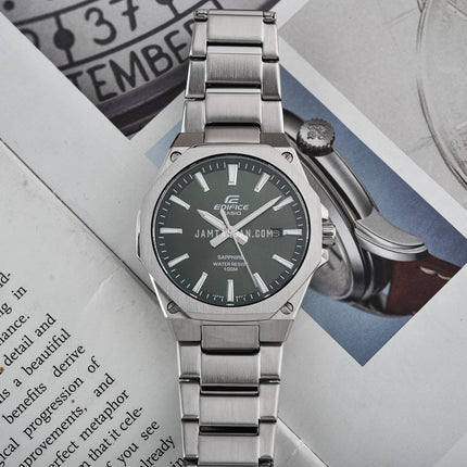 Casio Edifice EFR-S108D-3AVUDF Slim Green Dial Stainless Steel Band