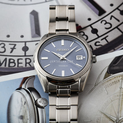 Seiko Classic SUR371P1 Discover More Blue Dial Titanium Strap