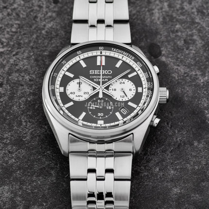 Seiko Chronograph SSB429P1 Reverse Panda Dual Tone Dial Stainless Steel Strap