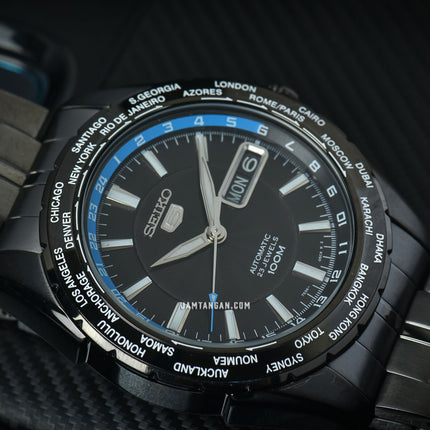 Seiko 5 Sports SNZG57K1 Automatic Black Dial Black Stainless Steel Strap
