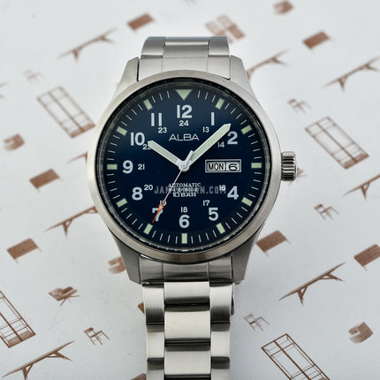 Alba Mechanical Field Military AL4211X1 Men Blue Dial Stainless Steel Strap