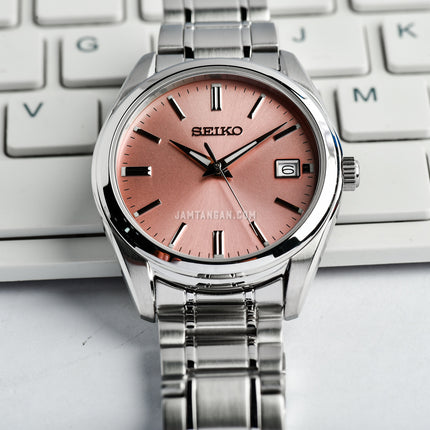 Seiko Classic SUR523P1 Discover More Pink Salmon Dial Stainless Steel Strap