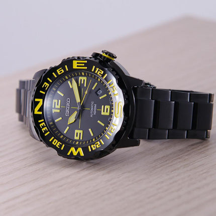 Seiko Automatic SRP449K1 Superior Black Dial Black Stainless Steel Strap