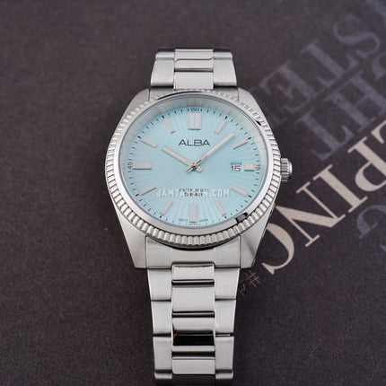 Alba Prestige AS9S71X1 Men Light Blue Patterned Dial Stainless Steel Strap