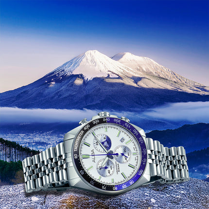 Alba Signa AX7029X1 Men Chronograph Silver White Dial Stainless Steel Strap