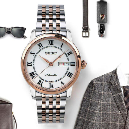Seiko Presage SRP766J1 Automatic White Dial Two Tone Stainless Steel Strap