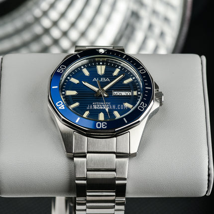 Alba Mechanical AL4453X1 Automatic Men Blue Patterned Dial Stainless Steel Strap