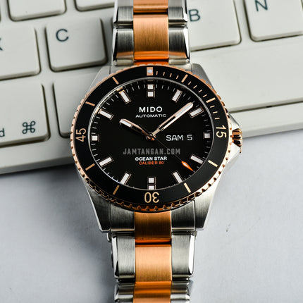 MIDO Ocean Star M026.430.22.051.00 Caliber 80 Automatic Black Dial Dual Tone Stainless Steel Strap