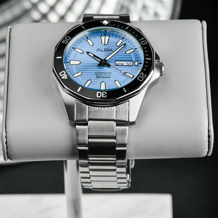 Alba Mechanical AL4459X1 Automatic Men Ice Blue Patterned Dial Stainless Steel Strap