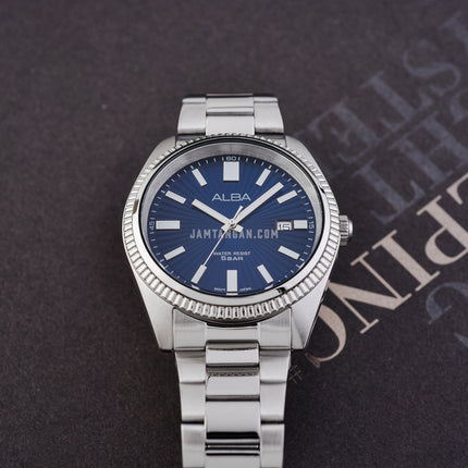 Alba Prestige AS9S69X1 Men Blue Patterned Dial Stainless Steel Strap