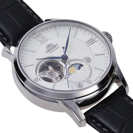 Orient Classic RA-AS0011S Automatic Sun & Moon Silver Dial Black Leather Strap