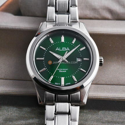 Alba AH7EP7X1 Ladies Green Dial Stainless Steel Strap