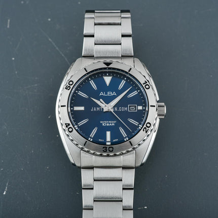 Alba AS9U65X1 Men Sport Blue Dial Stainless Steel Strap