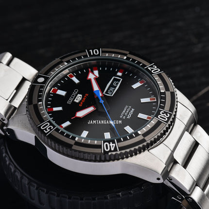Seiko 5 Sports SRP735K1 Black Dial Stainless Steel Strap