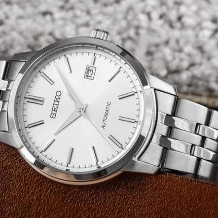 Seiko Classic SRPH85K1 Discover More Automatic Silver Dial Stainless Steel Strap