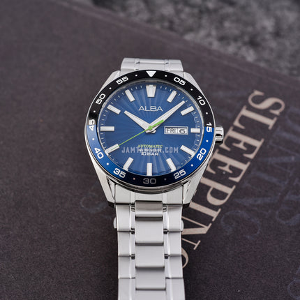 Alba Mechanical A3B003X1 Automatic Men Batman Blue Patterned Dial Stainless Steel Strap