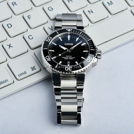 Oris Aquis 01-733-7730-4134-07-8-24-05PEB Date Black Dial Stainless Steel Strap