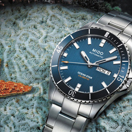 MIDO Ocean Star M026.430.11.041.00 Caliber 80 Automatic Blue Dial Stainless Steel Strap