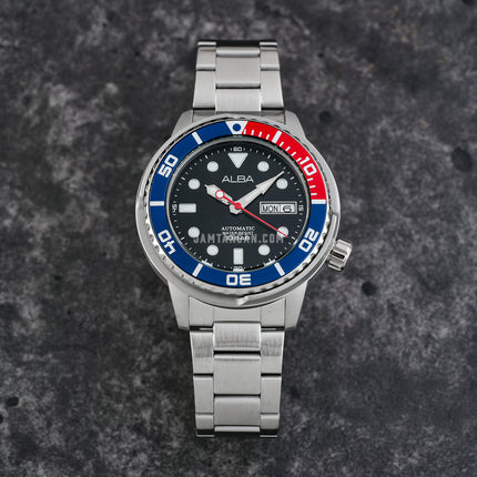 Alba Active AL4247X1 Automatic Men Pepsi Black Dial Stainless Steel Strap