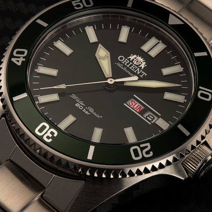 Orient Kanno RA-AA0914E Automatic Men Green Dial Stainless Steel Strap