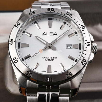 Alba Active AS9V51X1 Men Silver Dial Stainless Steel Strap