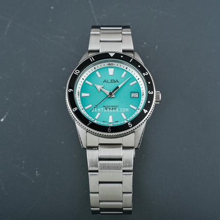 Alba Active AS9U87X1 Men Turquoise Dial Stainless Steel Strap