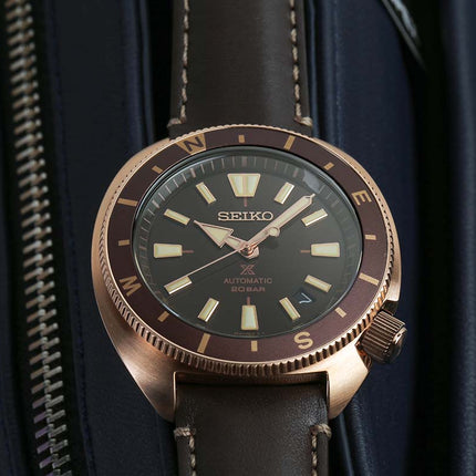 Seiko Prospex SRPG18K1 Tortoise Land Automatic Brown Dial Brown Leather Strap