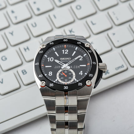 Seiko Sportura SRK023P1 Black Dial Stainless Steel Strap
