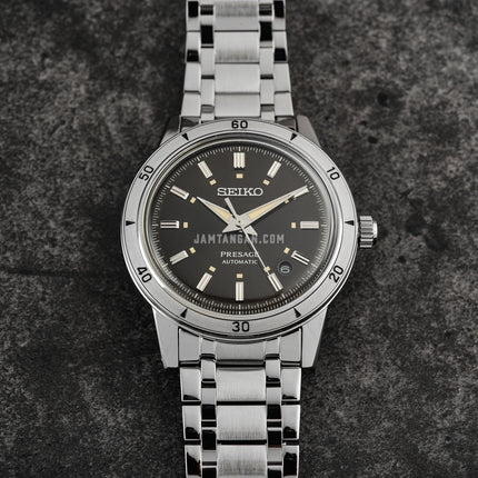 Seiko Presage SRPL09J1 Style60s Elegant Yet Rugged Brown Dial Stainless Steel Strap
