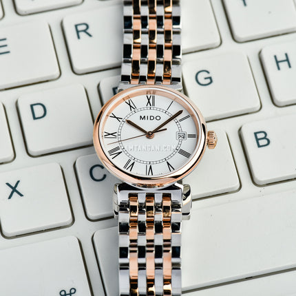 MIDO Dorada M033.210.22.013.00 White Dial Dual Tone Stainless Steel Strap