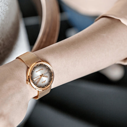 MIDO Commander M8429.3.23.11 Shade Automatic Silver Dial Rose Gold Mesh Strap Special Edition