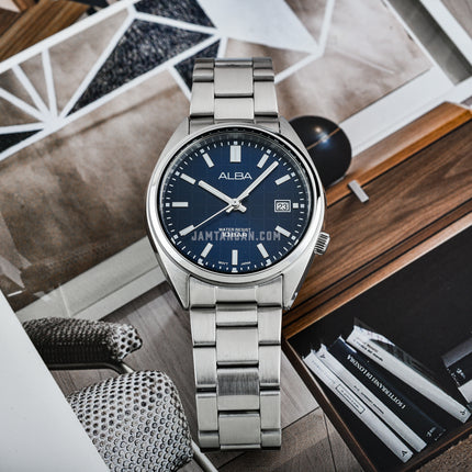 Alba Active AG8M35X1 Ladies Blue Patterned Dial Stainless Steel Strap