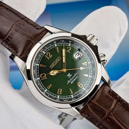 Seiko Prospex SPB121J1 Alpinist Green Dial Brown Leather Strap