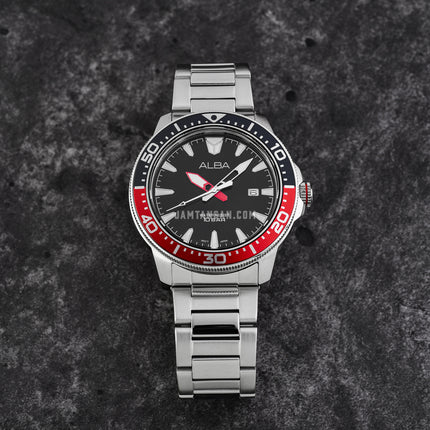 Alba AS9T99X1 Men Black Dial Stainless Steel Strap
