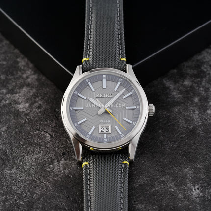 Seiko Classic SUR543P1 Men Grey Dial Grey Nylon Strap