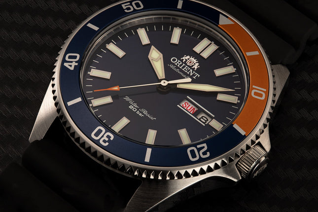 Orient Mechanical Sport RA-AA0916L Kanno Divers Automatic Men Blue Dial Black Rubber Strap