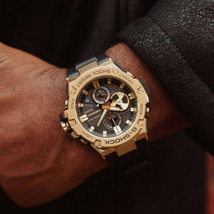 Casio G-Shock GST-B100GB-1A9DR G-Steel Tough Solar Men Black Dial Black Resin Band