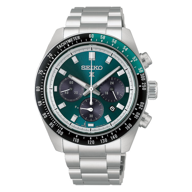 Seiko Prospex HBJ003P1 Speedtimer Solar Chronograph Racing Green Dial Stainless Steel Band