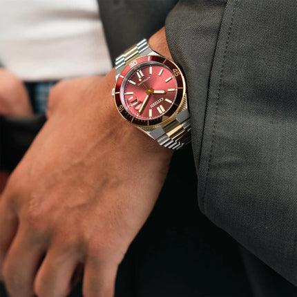 Citizen Tsuyosa Shore NJ0234-58X Red Dial Two Tone Automatic