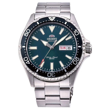 Orient Sports RA-AA0004E Kamasu Automatic Divers Green Dial Stainless Steel Strap
