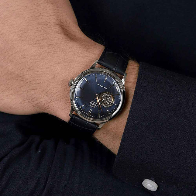 Orient Classic RA-AG0005L Automatic Open Heart Blue Dial Blue Leather Strap