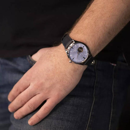 Orient Star RE-AT0203L Open Heart Light Blue Dial Blue Leather Strap