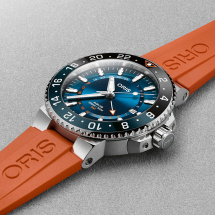 Oris Carysfort Reef 01-798-7754-4185-Set-RS Blue Dial Orange Rubber Strap Limited Edition