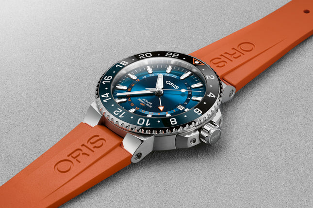 Oris Carysfort Reef 01-798-7754-4185-Set-RS Blue Dial Orange Rubber Strap Limited Edition