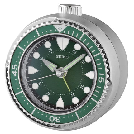 Seiko Bedside Alarm Clock QHE207A 9.7cm Green Dial
