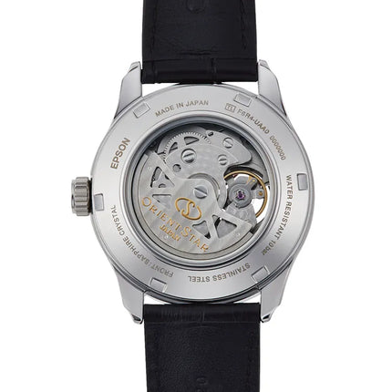 Orient Star Contemporary RE-AT0007N Mechanical Men Open Heart Black Dial Black Leather Strap