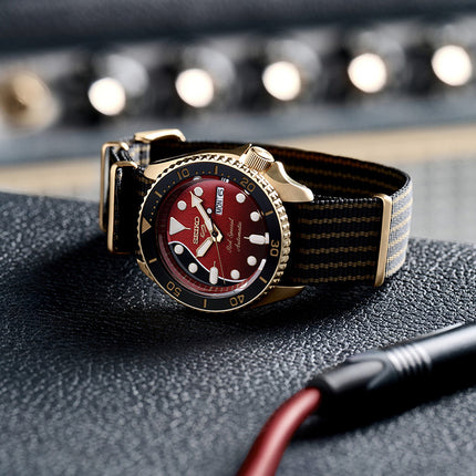 Seiko 5 Sports SRPH80K1 Brian May Automatic Red Special Dial Nylon Strap LIMITED EDITION