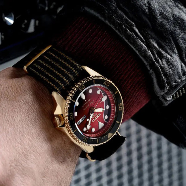 Seiko 5 Sports SRPH80K1 Brian May Automatic Red Special Dial Nylon Strap LIMITED EDITION